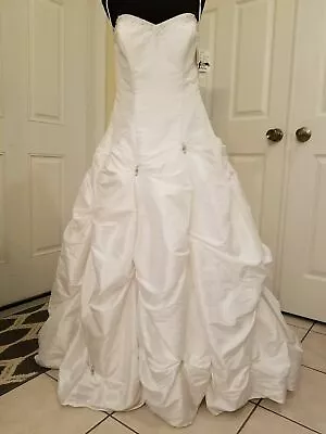 Sweetheart Style Strapless Wedding Dress David's Bridal Size 14 T9017 White NEW • $399