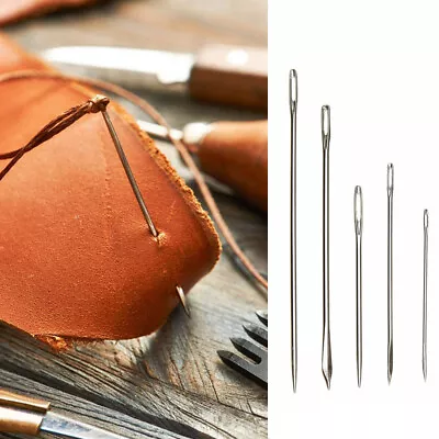 7PC Curved Straight Repair Sewing Needles For Canvas Upholstery Carpets Leather • $2.14