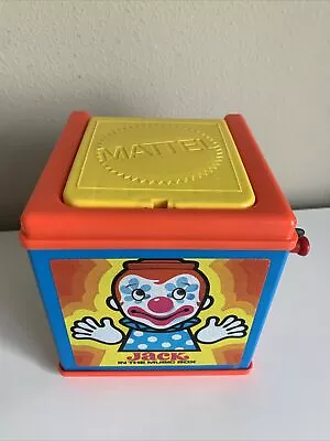 Vintage Mattel Jack In The Box Music Toy Box Clown Wind-Up 1976  WORKS GREAT! • $32