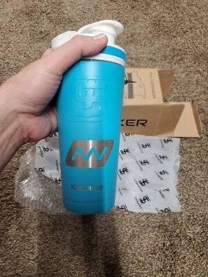 $20 • Buy Ice Shaker 26 Oz. Caribbean Blue Insulated Vacuum Bottle & Shaker ONNIT LOGO
