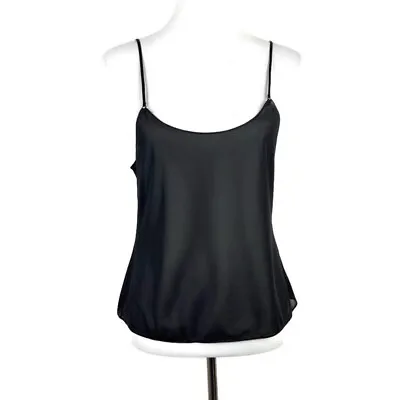 Charles Nolan Womens Sheer Sleeveless Top Sz 10 Black Camisole Adjustable Straps • $15.99