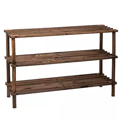 £9.99 • Buy Wooden Slated Shoe Racks 2 3 4 Tiers 