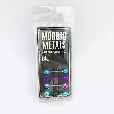 New Morbid Metals 14g Anodized Steel Straight Barbells Piercing Multicolor 4 Pk. • $8.99