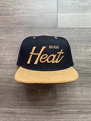 Mitchell & Ness NBA Miami Heat Tan Suede Snapback Hat • £15