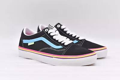 Men's Vans Skate Old Skool Low-Top Skate Shoes In Neon Rave Black Size 11.5 • $26.99