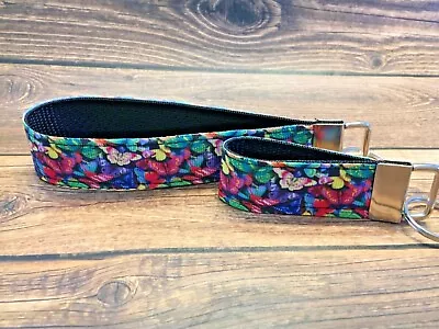 Key Fob Chain Holder Wrist Lanyard Strap Hands Free Colorful Butterflies • $4.49