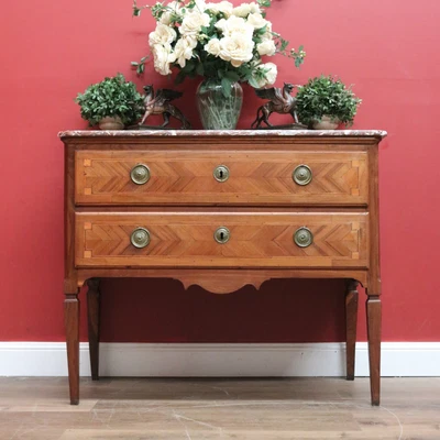 $1895 • Buy Antique French Hall Cupboard, Hall Chest, Marble Top Chest Of Drawers, Cabinet