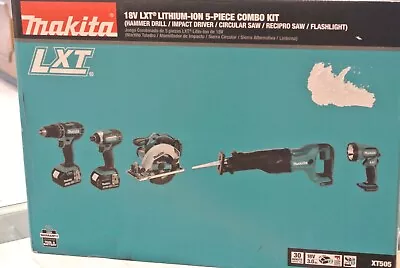 Makita 18V LXT Cordless 5-Tools Combo Kit With Rapid Charger And Tool Bag • $379