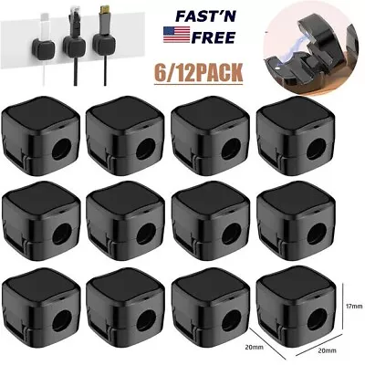 12Pcs Magnetic Winder Clip Cord Organizer Lead Management Charger Cable Holder • $8.54