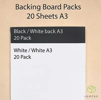BACKING BOARD. MOUNTING RIGID 1.5MM. A3 WHITE CORE SPECIAL 20 Sheet OFFER PACKS • £16.21