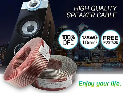 17AWG Gauge 1.0mm² High Quality Speaker Cable - Pure Performance OFC Audio Wire • $70