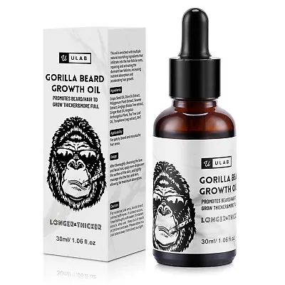 ULab Gorilla Beard Oil For Hair Growth Mens Natural Daily Hair Growth Oil 30ml • £8.99