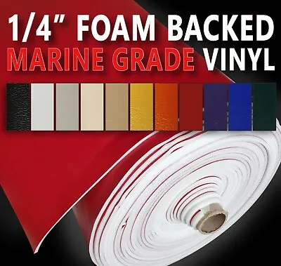 Marine Grade Weather Proof Fabric Vinyl Bonded Foam Backing Upholstery 54  W BTY • $19.99
