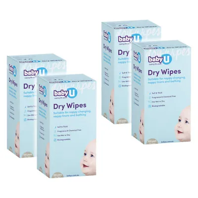 $32 • Buy 400x Baby U Dry Wipes Infant/Kids Soft/Thick Fragrance Free Biodegradeable 19cm