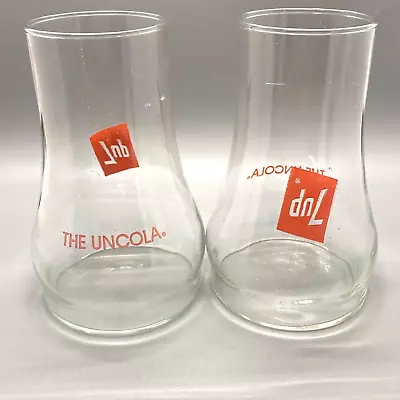 Vintage 7 UP The Uncola Upside Down Glass Tumbler Set Of 2 • £9.12