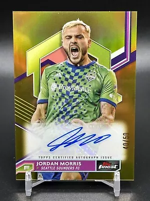 2023 Topps Finest MLS Jordan Morris AUTO REFRACTOR Gold /50 - Seattle Sounders • $3