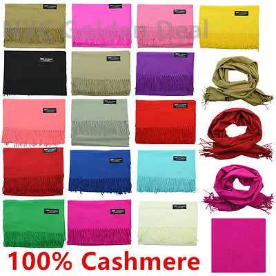 New For Men Women 100% CASHMERE Scarf Scotland Pure Solid Colored Soft Wool Feel • $7.88