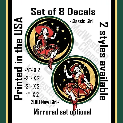 8 Miller High Life Girl On The Moon Decals Stickers. Old + New Beer Woman  • $5