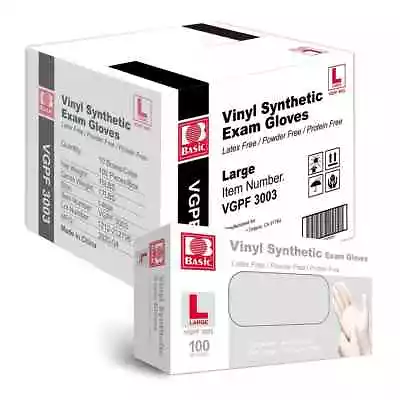 Basic Diagnostic VGPF3004 Clear Vinyl Exam Gloves - Box Pack Of 1000 VGPF 3003 • $21.25