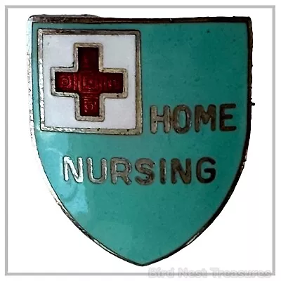 Vintage Pre-1930 American Red Cross HOME NURSING Enamel Lapel Pin - MINT • $25.12