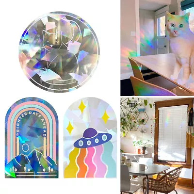 Rainbow Effect Window Stickers Removable And Reusable PVC Window Decals MaqiI • $13.99