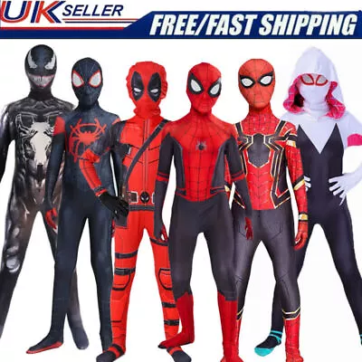 Superhero Spider-man Kid Boy Men Book Day Costume Venom Carnage Cosplay Jumpsuit • £10.82