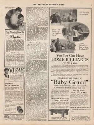 1916 Brunswick Billiard Baby Grand Table Pool Sport Men Carom Game Ad 9309 • $37.53