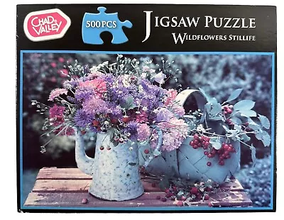 500 Piece Jigsaw Puzzle 'WILDFLOWERS STILLIFE' By Chad Valley ~ NEW & SEALED • £8.25