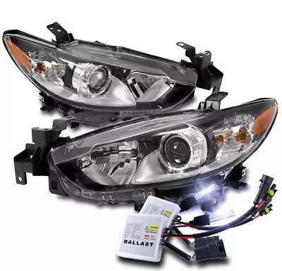 For 2014-2017 Mazda 6 Halogen Chrome Projector Headlights Lamps W/10K Xenon HID • $457.95