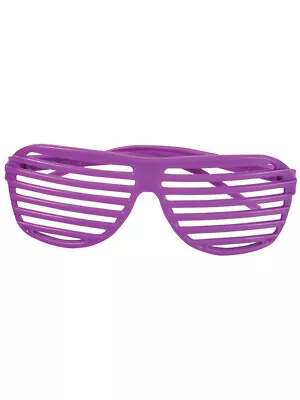 80's Neon Purple Shutter Shade Toy Sunglasses Party Favors Costume Accessory • $6.98