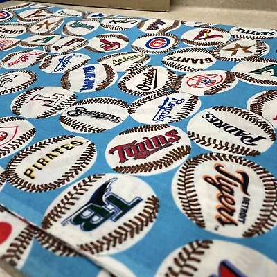 Vintage 2000 MLB Baseball Balls  Team Logo Fabric 4 Yards • $92