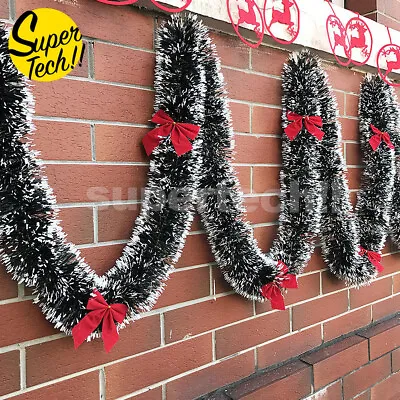 5X 2m Christmas Tinsel Garland Bows Party Xmas Tree Ornaments Door Fireplace Dec • $5.95