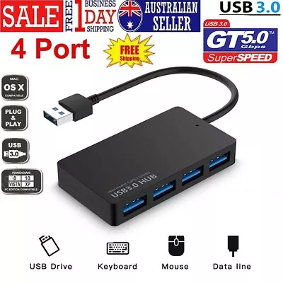 $3.98 • Buy 4-Port USB 3.0 HUB Charging Adapter Multi High Speed Expansion For Pro Macbook
