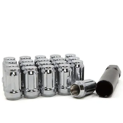 $21.71 • Buy 20 Lug Nuts Tuner Spline Drive Acorn 1/2 Chrome 1/2-20 Wheel Nut +key