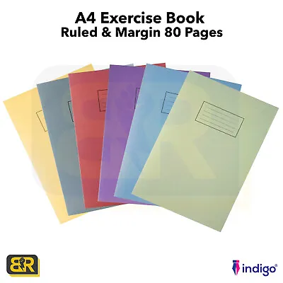 A4 Ruled Feint & Margin Homework School Exercise Book Jotter NoteBook Jotta • £3.99