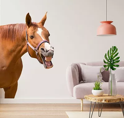 £152.39 • Buy 3D Happy Brown Horse N7942 Animal Wallpaper Mural Poster Wall Stickers Decal Zoe