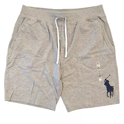 Polo Ralph Lauren Big Pony Mesh Drawstring Fleece Shorts Gray Men’s Medium • $40.75