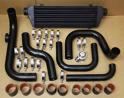 Eg Ek D15 D16 B16 Black Aluminum Blot-on Turbo Intercooler Piping Kit +  Rs Bov • $241.48