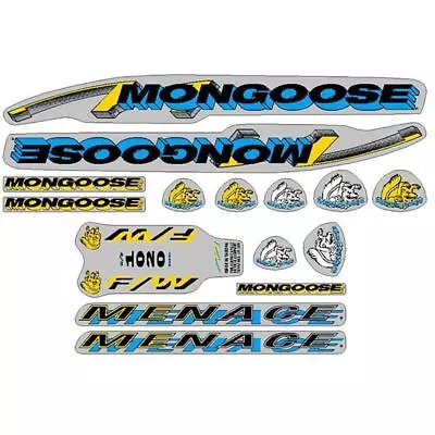 Mongoose - 1993 Menace - For Chrome Frame Decal Set - Old School Bmx • $93.50