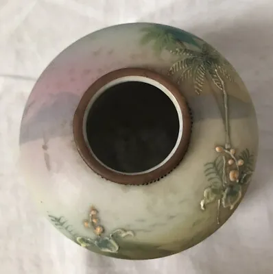 Vintage Nippon Porcelain Hair Receiver Tropical Themed Hand Painted  Japan • $15