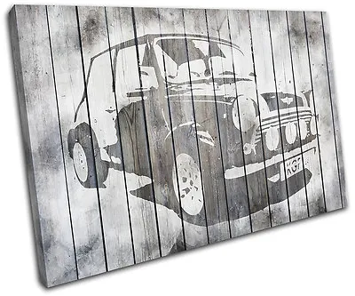 Mini Cooper Shabby Chic Transportation SINGLE CANVAS WALL ART Picture Print • £19.99