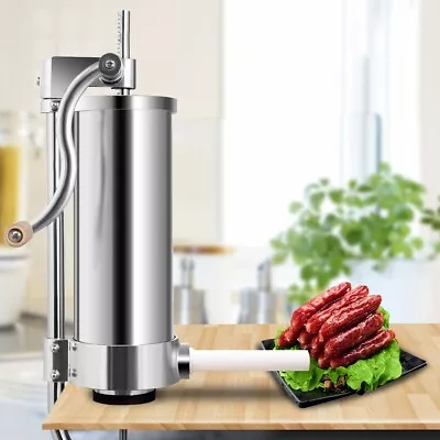 3.5L Sausage Stuffer Vertical Stainless Steel Sausage Maker With 4 Filling Tubes • £43.95