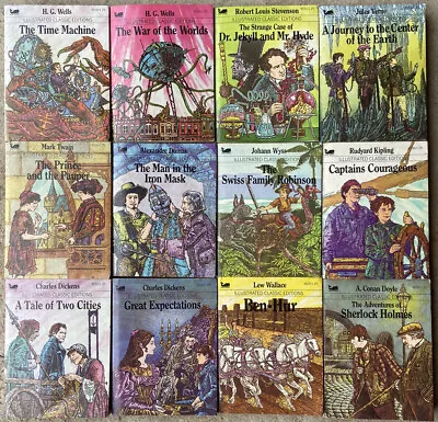 LOT OF 12 MOBY BOOKS ILLUSTRATED CLASSIC EDITION 1980s VARIOUS AUTHORS & TITLES • $125.99