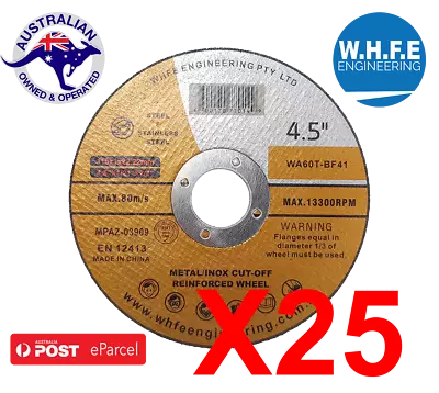 25x 115mm 4.5  CUTTING DISC WHEELS ANGLE GRINDER CUT OFF METAL STEEL THIN BLADES • $29.99