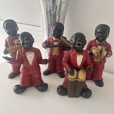 5 Collectible Hand Painted Jazz Band Singers With Instruments • £20