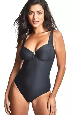 Panache BLACK Marianna Underwire Balconette One Piece Swimsuit US 36H UK 36FF • $28.44