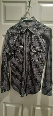 Rock 47 Black Plaid Shirt Small • $17