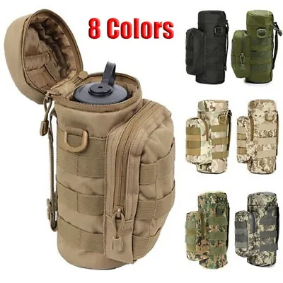 $12.34 • Buy Kettle Bag Tactical Molle Water Bottle Carrier Holder Pouch Outdoor Adjustable`