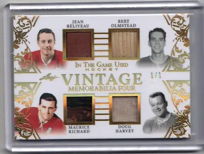 JEAN BELIVEAU MAURICE RICHARD OLMSTEAD 20/21 In The Game Used Jersey Patch # 1/1 • $877.92