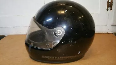 Vintage Bell Harley Davidson Full Face Helmet Black • $30